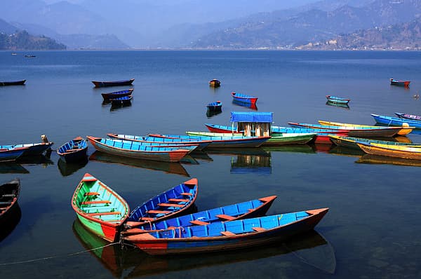Boats On Phewa Lake Pokhara Nepal Aidan Moran